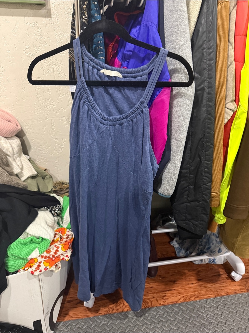 Athleta Slate Blue Scoop-Neck Tank Dress